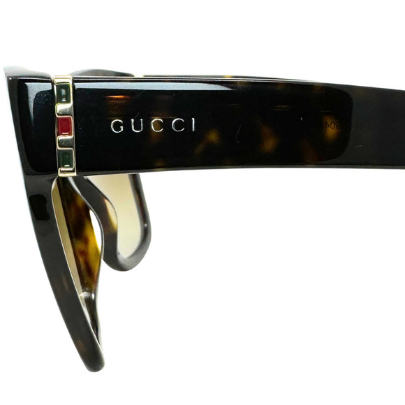 NWOT‎ Gucci LOGO Red Green Ophidia Oversize Square Sunglasses Brown Lenses - Picture 13 of 14